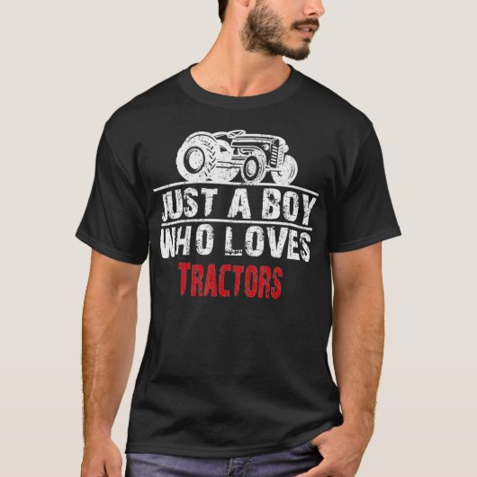 Just A Boy Who Loves Tractors Farming Future Tract Tシャツ (正面)