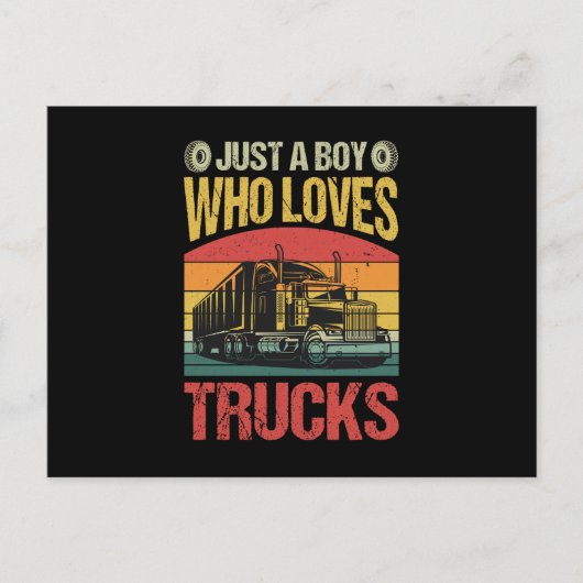 Just a Boy Who Loves Trucks ポストカード (正面)