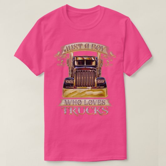 Just A Boy Who Loves Trucks 1386 Tシャツ (デザイン正面)