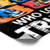 Just A Boy Who Loves Trucks Funny Semi Truck Lover ポスター (角)