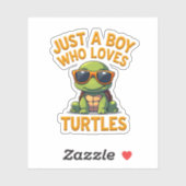 Just a boy who loves turtles Children boy シール (シート)