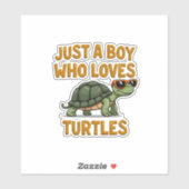 Just a boy who loves turtles Children boy (2) シール (シート)
