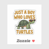 Just a boy who loves turtles Children boy (2) シール (シート)