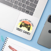 Just A Boy Who Loves Video Games シール (ノートパソコンとiPhone)