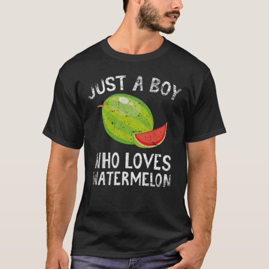 Just A Boy Who Loves Watermelon T-Shirt Tシャツ (正面)