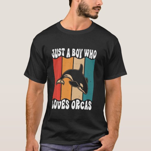 Just A Boyl Who Loves Orcas Killer Whales Sea Ocea Tシャツ (正面)