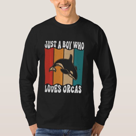 Just A Boyl Who Loves Orcas Killer Whales Sea Ocea Tシャツ (正面)