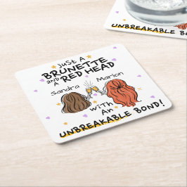 "Just a Brunette and a Red Head"コースター スクエアペーパーコースター
