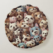 Just a bunch of puppies ラウンドクッション (裏面)