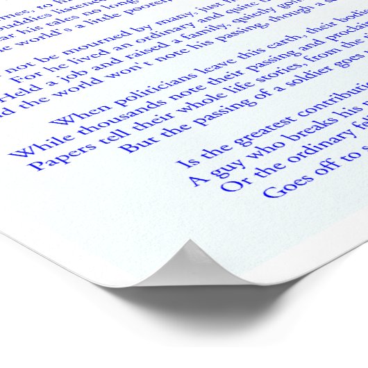 Just A Common Soldier 16" x 11" ポスター (角)