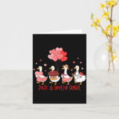 Just A Cute Goose Funny Valentines Shirt For Women カード (黄色い花)