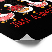 Just A Cute Goose Funny Valentines Shirt For Women ポスター (角)