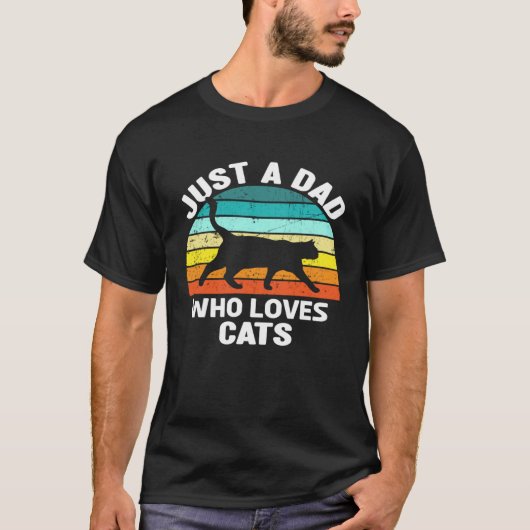 Just A Dad Who Loves Cats  Cat Owner Menu2019s Vin Tシャツ (正面)