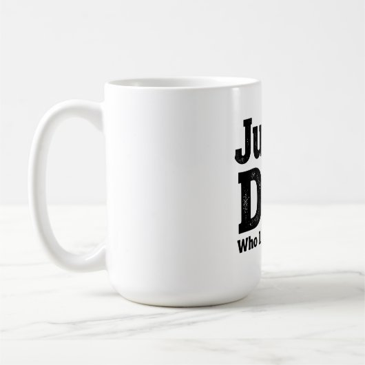 Just a Dad Who Loves Donuts – Funny Dad Mug Design コーヒーマグカップ (左)