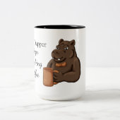 Just a Dapper Hippo Drinking Coffee - Funny Mug ツートーンマグカップ (中央)