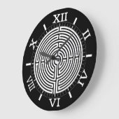 Just a Dial Maze on Blackダイヤル ラージ壁時計 (傾斜)