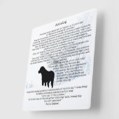 Just A Dog引用文 – ブラックラブラドール犬愛好家 スクエア壁時計 (傾斜)