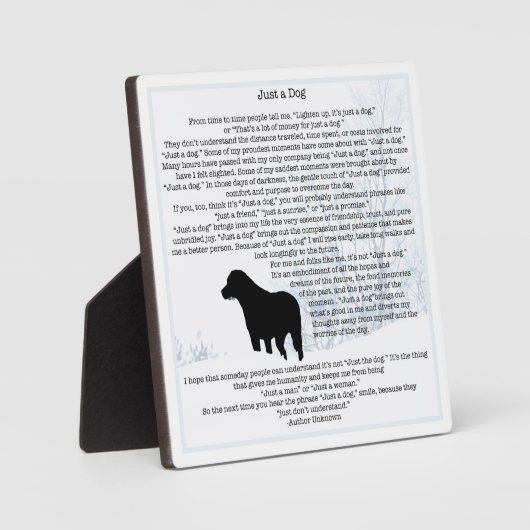 Just A Dog引用文 – ブラックラブラドール – ドッグ恋人引用文 フォトプラーク (正面)