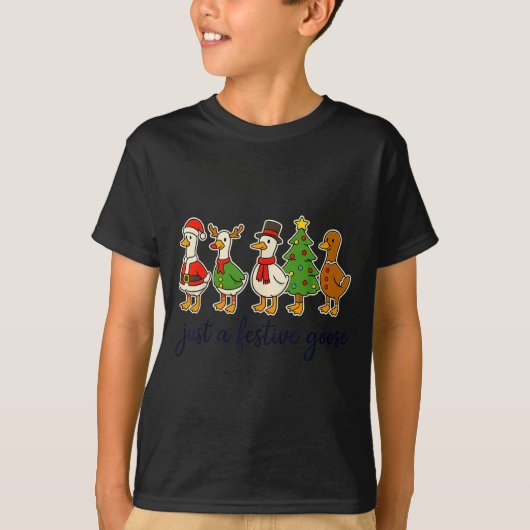 Just A Festive Goose Christmas Silly Goose Funny C Tシャツ (正面)