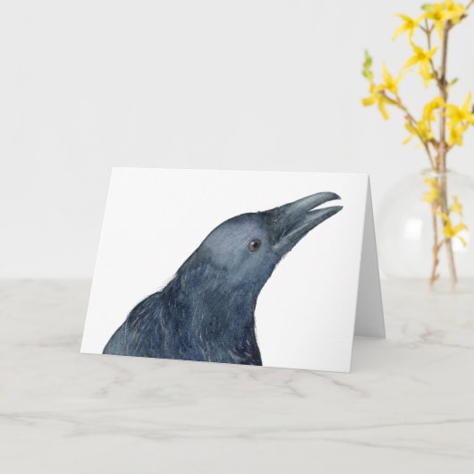 Just a Friendly Caw Folded Greeting Card カード (黄色い花)
