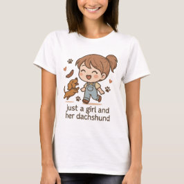 Just a Girl and Her Dachshund T-Shirt – かわいいウィーン Tシャツ