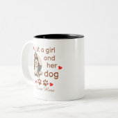 Just A Girl And Her Dog Personalized Name ツートーンマグカップ (正面左)