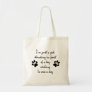 Just a Girl Dog Lover Dog Momかわいいおもしろい引用文 トートバッグ