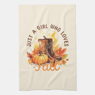 Just A Girl Love A Girl秋- Cozy Autumn Vibes キッチンタオル