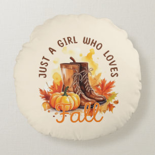 Just A Girl Love A Girl秋- Cozy Autumn Vibes ラウンドクッション