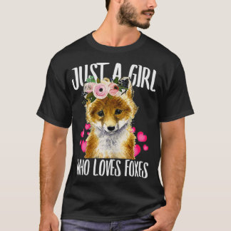 Just A Girl Love Ovesキツネ恋人パパMom Boy Girl Tシャツ