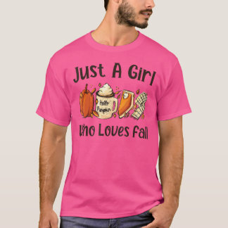 Just a Girl Loves秋レトロパンプキンハロープム Tシャツ