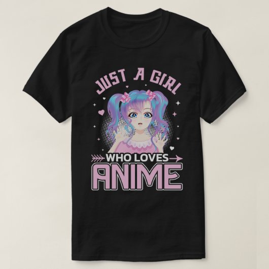 Just a Girl Loves 日本の漫画漫画1 Tシャツ (デザイン正面)