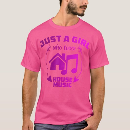 Just A Girl Loves House Music - Edm Women Dj G Tシャツ (正面)
