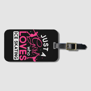 Just a Girl Loves Iceスケートで滑る姿スケート ラゲッジタグ