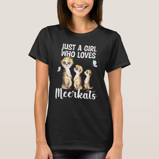 Just A Girl Loves Meerkats MeerkatハワイアンFl Tシャツ (正面)