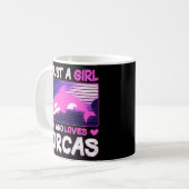 Just A Girl Loves Orcas - Cute & Orca Love コーヒーマグカップ (正面左)