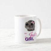 Just a Girl Mug – Cute Sad Hamster  コーヒーマグカップ (正面右)