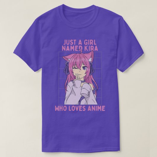 Just A Girl Named Kira Who Loves Anime Personalize Tシャツ (デザイン正面)