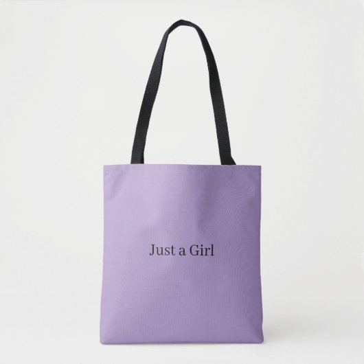 Just a Girl purple tote bag トートバッグ (正面)