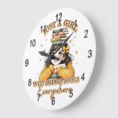 Just a Girl Who Brings Books Everywhere  ラージ壁時計 (傾斜)