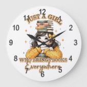 Just a Girl Who Brings Books Everywhere  ラージ壁時計 (正面)