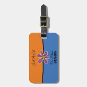 Just a Girl Who Follows Jesus Orange Blue ラゲッジタグ (正面縦)