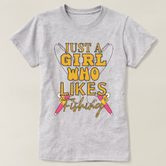 Just a Girl Who Likes Fishing Tシャツ
