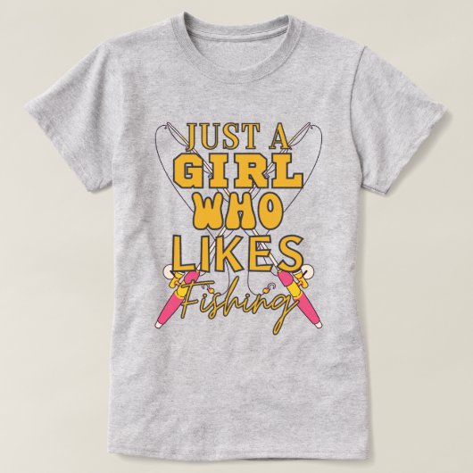 Just a Girl Who Likes Fishing Tシャツ (デザイン正面)