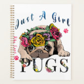 Just A Girl Who Love Pug Pet Lover プランナー手帳 (正面)