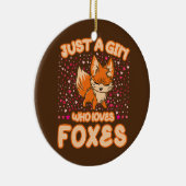 Just a Girl who lovesキツネかわいいハートキツネキツネ セラミックオーナメント (右)