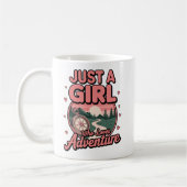 Just a Girl Who Loves Adventure Compass Design コーヒーマグカップ (左)