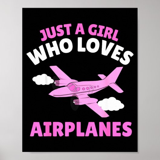 Just A Girl Who Loves Airplanes Kids Toddler Baby  ポスター (正面)