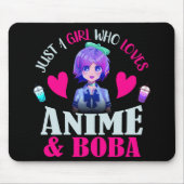 Just A Girl Who Loves Anime and Boba マウスパッド (正面)
