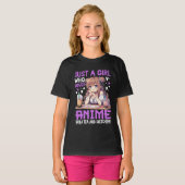 Just a girl who loves Anime and Boba tea Tシャツ (正面フル)